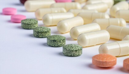 Various Pills on White.