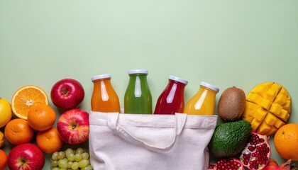 Fresh Juice and Fruits.