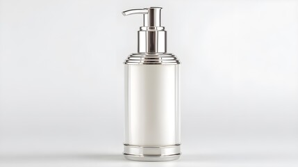 Obraz premium Elegant Skincare Pump Bottle with Balanced Proportions Perfect for Daily Lotion Serum and Moisturizer Application Routine