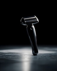 Electric Razor Silhouette with Triple Heads in Cinematic Style Perfect for Mens Grooming Product Photography
