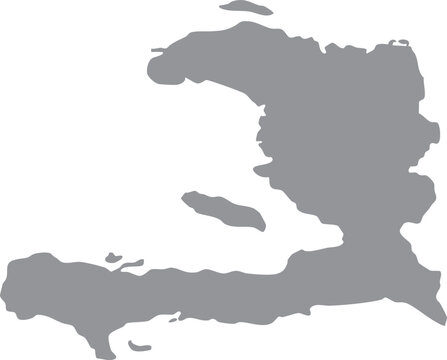 Haiti Grey Map Silhouette Vector
