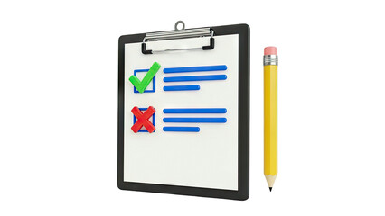 Clipboard with Checklist and Pencil