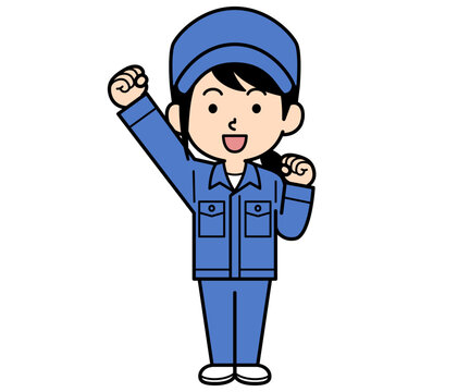 元気溢れるシンプルな作業員の女性