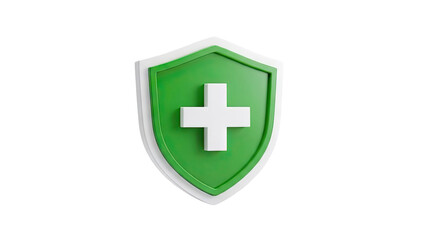 Fototapeta premium Green shield with white cross
