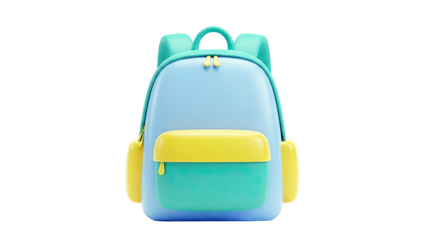 3D Cartoon Backpack - Blue and Yellow