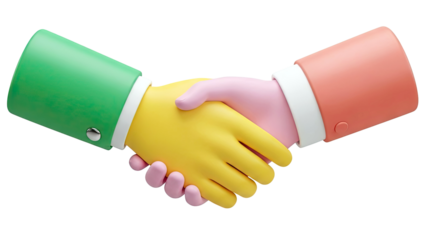 3D Cartoon Handshake