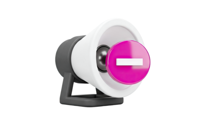 3D Megaphone with Prohibition Symbol