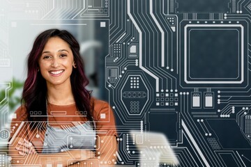 Smiling female small business owner at a cash register
