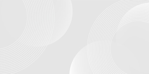 Fototapeta premium White geometric abstract background overlap layer on bright space with lines effect decoration.