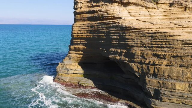 Sidari, Corfu, Canal d&rsquo;Amour (Love Channel), aerial drone view of Corfu island, Greece, with turqoise water and sea beach, Kerkyra, Ionian islands, summer sunny day, Kanali tou Erota, Greek landscape
