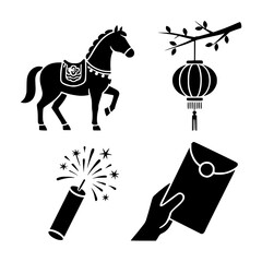 chinese new year of the horse vector 
