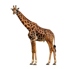 Naklejka premium Giraffe against white background