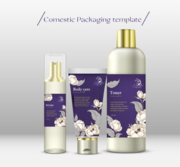 Luxury Floral Cosmetic Packaging Template