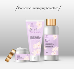 Modern Realistic Cosmetic Packaging Template
