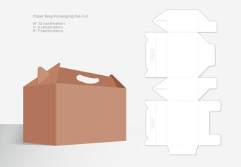 Paper Bag Packaging 3D Flat Mockup Design