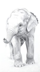 Grayscale elephant portrait