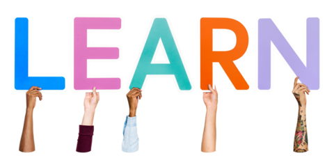 Learn word png element, transparent background