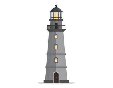Coastal navigation lighthouse vector