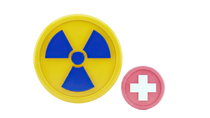 Radiation Symbol and Medical Cross Icons