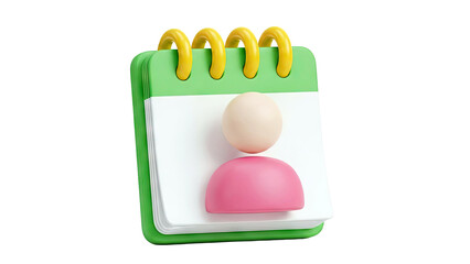 3D Calendar Icon with User Symbol