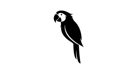 Obraz premium Minimalist Silhouette of a Macaw Parrot Perched.