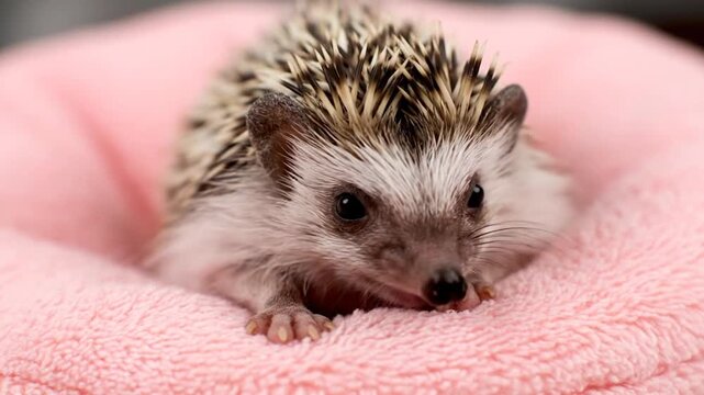 Hedgehog on pink