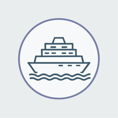 Obraz premium Ferry Transportation Icon, Simple Vector Style, Minimalist Design