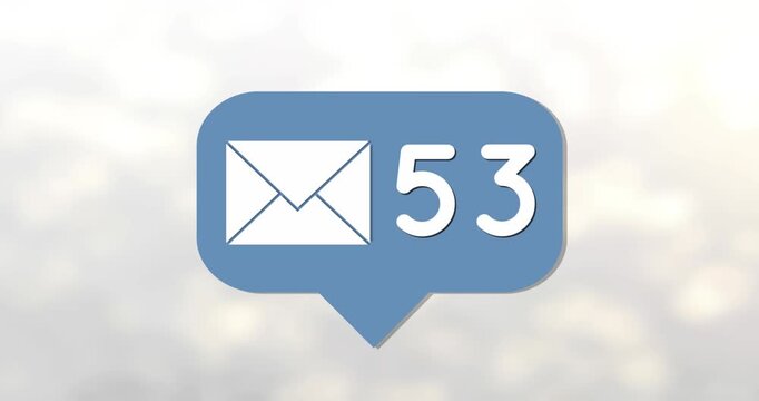 Notification badge appearing and updating numeric counter from 4 to 164, indicating unread messages