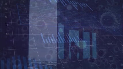 Baby boy silhouette shifting contrast while timeline advancing, showing data progress with bars - Powered by Adobe