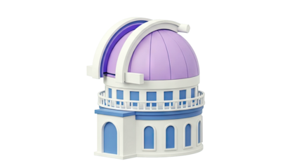 3D Render of a Cartoon Observatory