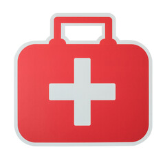 Obraz premium PNG First aid bag icon sticker transparent background