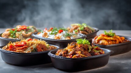 Delicious food presented in ready-to-use commercial composition, balanced framing