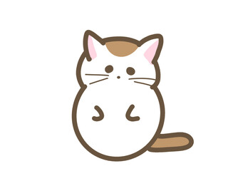 Fototapeta premium Cute Cat Character, Kawaii Style Illustration 