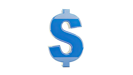 Obraz premium Shiny Blue 3D Dollar Sign