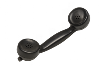 Vintage black telephone receiver handset communicating nostalgia