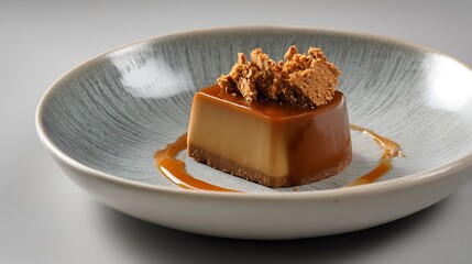 Delicious dish showing strong contrast between smooth and rough textures on same plate