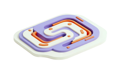 Abstract 3D Maze with Pastel Colors