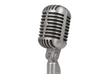 Vintage chrome microphone for broadcast and audio recording