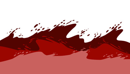 Blood Red Liquid Splash Wave Motion.