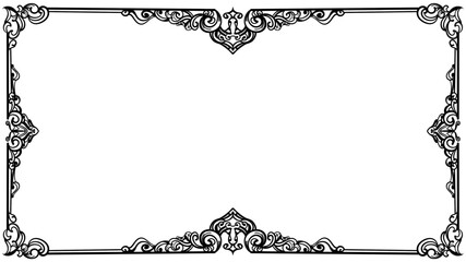 Ornate Border Design Element Decoration.