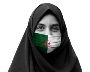 Young Algerian woman wearing a face mask during the COVID-19 pandemic