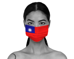 Taiwanese woman wearing a face mask during coronavirus pandemic