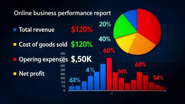 Online business performance report animation