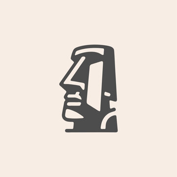 Moai statue icon illustration 
