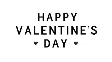 Happy valentine's day greeting card design, love text, valentine's, hearts, typography, celebration, romantic, isolated on transparent background