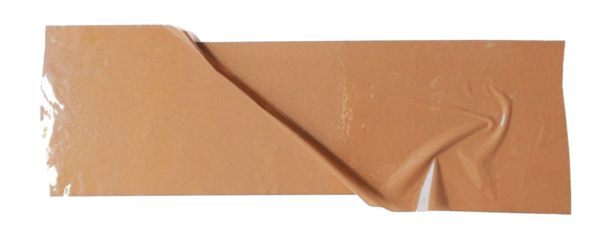 Piece of semi-transparent brown tape on transparent background 