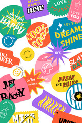 Fototapeta premium Vintage word sticker pattern png badge background