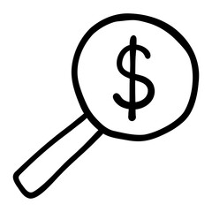 Search hand drawn icon