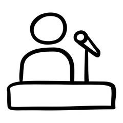 Speaker hand drawn icon