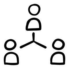 Team hand drawn icon